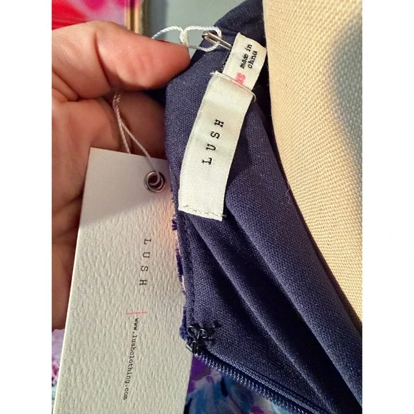 LUSH Burnout Velvet Floral Print Mini Slip Dress Strappy Bodycon Party - XS‎ - Picture 3 of 4